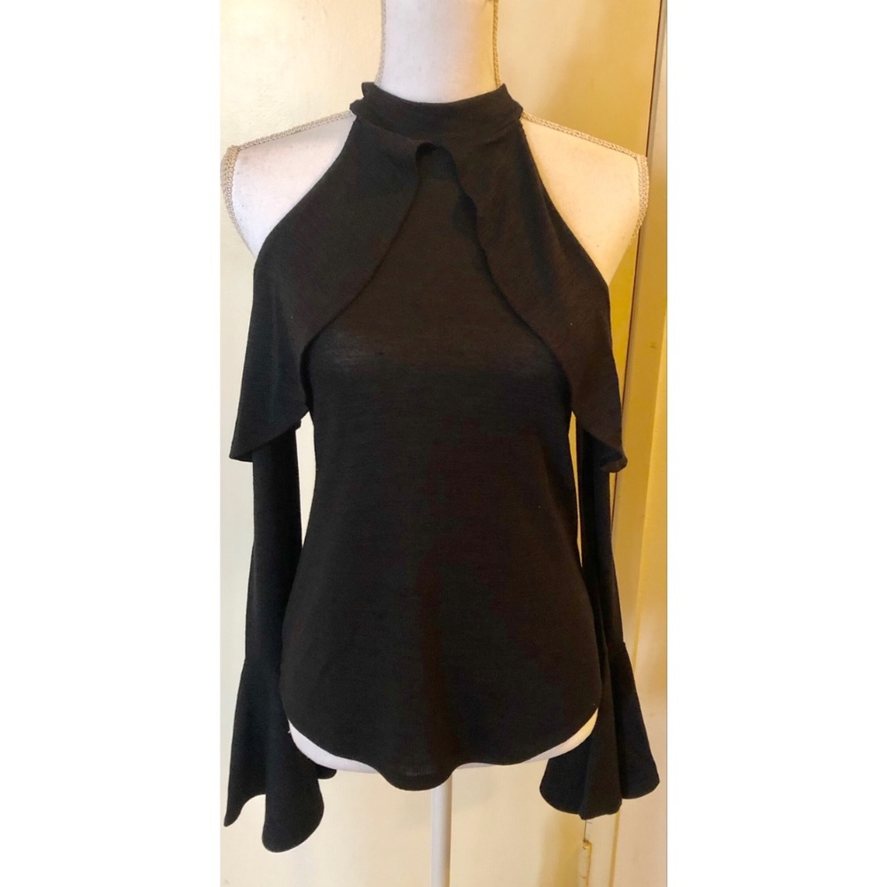NWT. Bar 111 Cold Shoulder Sweater with Ruffles